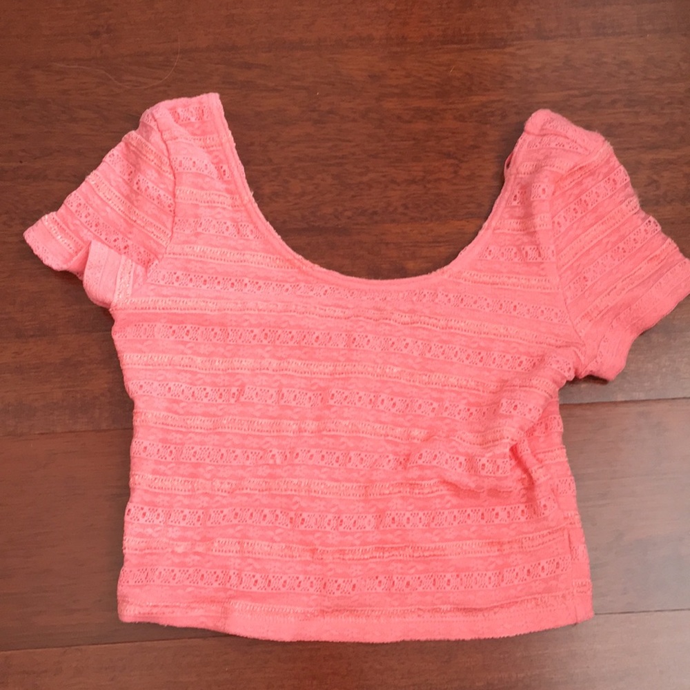 Coral/peach crop top